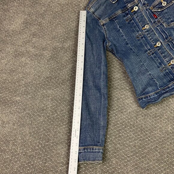 Vintage Levi's Jean Jacket Women's Small Blue Cotton Made in USA Denim Trucker - Picture 15 of 16